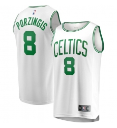 Men's Boston Celtics #8 Kristaps Porzingis Fanatics Branded White Fast Break Player Association Edition Jersey