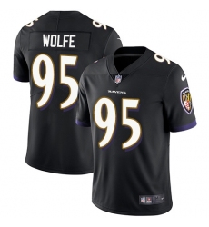 Men's Nike Baltimore Ravens #95 Derek Wolfe Black Alternate Stitched NFL Vapor Untouchable Limited Jersey