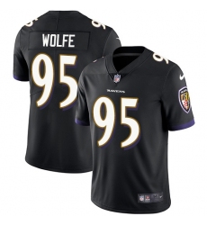 Men's Nike Baltimore Ravens #95 Derek Wolfe Black Alternate Stitched NFL Vapor Untouchable Limited Jersey