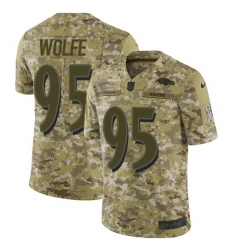 Men's Nike Baltimore Ravens #95 Derek Wolfe Camo Stitched NFL Limited 2018 Salute To Service Jersey