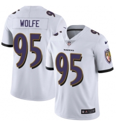 Men's Nike Baltimore Ravens #95 Derek Wolfe White Stitched NFL Vapor Untouchable Limited Jersey