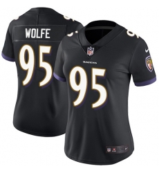 Women's Nike Baltimore Ravens #95 Derek Wolfe Black Alternate Stitched NFL Vapor Untouchable Limited Jersey