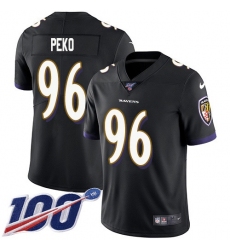 Men's Nike Baltimore Ravens #96 Domata Peko Sr Black Alternate Stitched NFL 100th Season Vapor Untouchable Limited Jersey