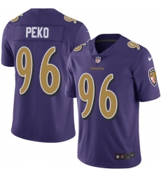 Men's Nike Baltimore Ravens #96 Domata Peko Sr Purple Stitched NFL Limited Rush Jersey