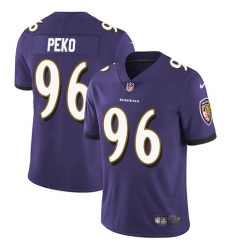 Men's Nike Baltimore Ravens #96 Domata Peko Sr Purple Team Color Stitched NFL Vapor Untouchable Limited Jersey
