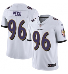 Men's Nike Baltimore Ravens #96 Domata Peko Sr White Stitched NFL Vapor Untouchable Limited Jersey