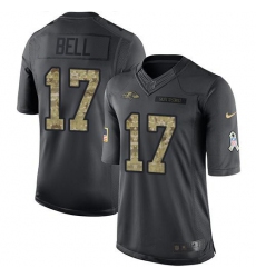 Men's Nike Baltimore Ravens #17 LeVeon Bell Black Stitched NFL Limited 2016 Salute to Service Jersey