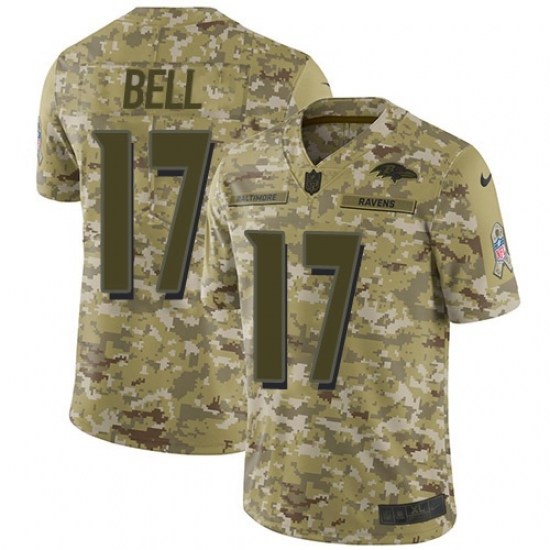 Men's Nike Baltimore Ravens #17 LeVeon Bell Camo Stitched NFL Limited 2018 Salute To Service Jersey Men's Nike Baltimore Ravens #17 LeVeon Bell Camo Stitched NFL Limited 2018 Salute To Service Jersey