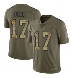 Men's Nike Baltimore Ravens #17 LeVeon Bell Olive-Camo Stitched NFL Limited 2017 Salute To Service Jersey