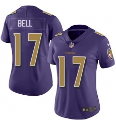 Women's Nike Baltimore Ravens #17 LeVeon Bell Purple Stitched NFL Limited Rush Jersey