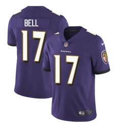 Youth Nike Baltimore Ravens #17 LeVeon Bell Purple Team Color Stitched NFL Vapor Untouchable Limited Jersey