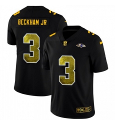 Men's Baltimore Ravens #3 Odell Beckham Jr. Black Nike Golden Sequin Vapor Limited NFL Jersey