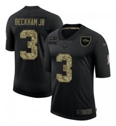 Men's Baltimore Ravens #3 Odell Beckham Jr. Nike 2020 Salute To Service Camo Limited NFL Jersey Black