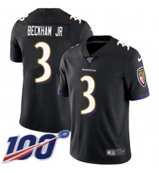 Men's Nike Baltimore Ravens #3 Odell Beckham Jr. Black Alternate Stitched NFL 100th Season Vapor Untouchable Limited Jersey