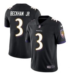 Men's Nike Baltimore Ravens #3 Odell Beckham Jr. Black Alternate Stitched NFL Vapor Untouchable Limited Jersey