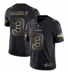 Men's Nike Baltimore Ravens #3 Odell Beckham Jr. Black-Gold Stitched NFL Vapor Untouchable Limited Jersey