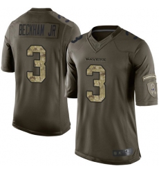 Men's Nike Baltimore Ravens #3 Odell Beckham Jr. Green Stitched NFL Limited 2015 Salute to Service Jersey