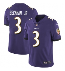 Men's Nike Baltimore Ravens #3 Odell Beckham Jr. Purple Team Color Stitched NFL Vapor Untouchable Limited Jersey