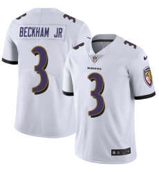 Men's Nike Baltimore Ravens #3 Odell Beckham Jr. White Stitched NFL Vapor Untouchable Limited Jersey