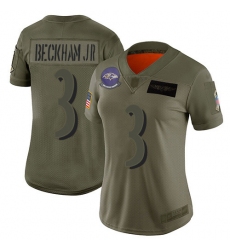 Women's Nike Baltimore Ravens #3 Odell Beckham Jr. Camo Stitched NFL Limited 2019 Salute to Service Jersey