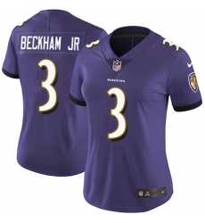 Women's Nike Baltimore Ravens #3 Odell Beckham Jr. Purple Team Color Stitched NFL Vapor Untouchable Limited Jersey