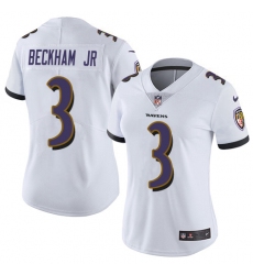 Women's Nike Baltimore Ravens #3 Odell Beckham Jr. White Stitched NFL Vapor Untouchable Limited Jersey