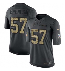 Men's Nike Buffalo Bills #57 A.J. Epenesas Black Stitched NFL Limited 2016 Salute to Service Jersey