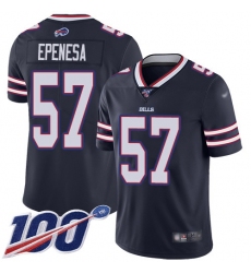 Men's Nike Buffalo Bills #57 A.J. Epenesas Navy Stitched NFL Limited Inverted Legend 100th Season Jersey