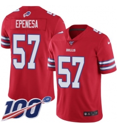 Men's Nike Buffalo Bills #57 A.J. Epenesas Red Stitched NFL Limited Rush 100th Season Jersey