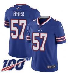 Men's Nike Buffalo Bills #57 A.J. Epenesas Royal Blue Team Color Stitched NFL 100th Season Vapor Untouchable Limited Jersey