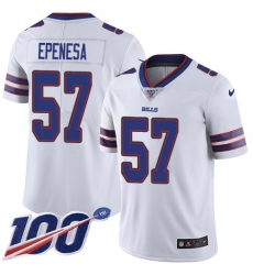 Men's Nike Buffalo Bills #57 A.J. Epenesas White Stitched NFL 100th Season Vapor Untouchable Limited Jersey