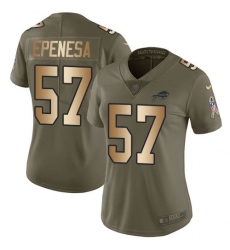 Women's Nike Buffalo Bills #57 A.J. Epenesas Olive-Gold Stitched NFL Limited 2017 Salute To Service Jersey