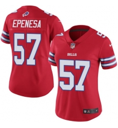 Women's Nike Buffalo Bills #57 A.J. Epenesas Red Stitched NFL Limited Rush Jersey