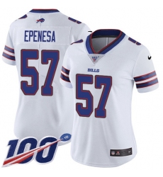 Women's Nike Buffalo Bills #57 A.J. Epenesas White Stitched NFL 100th Season Vapor Untouchable Limited Jersey