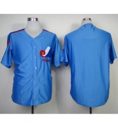 Mitchell And Ness Expos Blank Blue Throwback Stitched Baseball Jersey