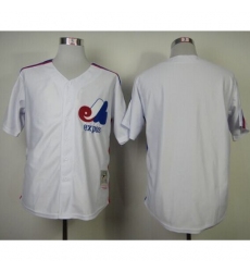Mitchell And Ness Expos Blank White Throwback Stitched Baseball Jersey