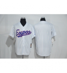 Mitchell And Ness Montreal Expos Blank White Strip Throwback Stitched Baseball Jersey