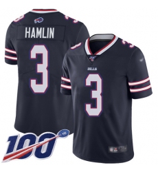 Men's Nike Buffalo Bills #3 Damar Hamlin Navy Stitched NFL Limited Inverted Legend 100th Season Jersey
