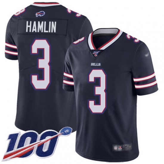 Men's Nike Buffalo Bills #3 Damar Hamlin Navy Stitched NFL Limited Inverted Legend 100th Season Jersey Men's Nike Buffalo Bills #3 Damar Hamlin Navy Stitched NFL Limited Inverted Legend 100th Season Jersey