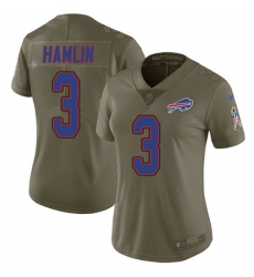 Women's Nike Buffalo Bills #3 Damar Hamlin Olive Stitched NFL Limited 2017 Salute To Service Jersey
