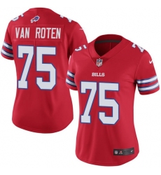 Women's Nike Buffalo Bills #75 Greg Van Roten Red Stitched NFL Limited Rush Jersey
