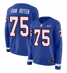 Women's Nike Buffalo Bills #75 Greg Van Roten Royal Blue Team Color Stitched NFL Limited Therma Long Sleeve Jersey