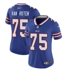 Women's Nike Buffalo Bills #75 Greg Van Roten Royal Blue Team Color Stitched NFL Vapor Untouchable Limited Jersey