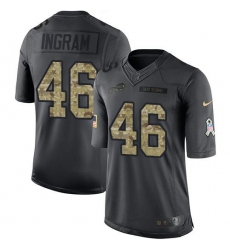 Men's Nike Buffalo Bills #46 JaMarcus Ingram Black Stitched NFL Limited 2016 Salute to Service Jersey