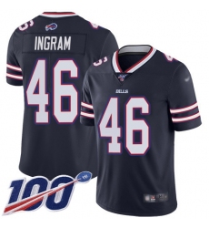 Men's Nike Buffalo Bills #46 JaMarcus Ingram Navy Stitched NFL Limited Inverted Legend 100th Season Jersey
