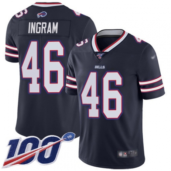 Men's Nike Buffalo Bills #46 JaMarcus Ingram Navy Stitched NFL Limited Inverted Legend 100th Season Jersey Men's Nike Buffalo Bills #46 JaMarcus Ingram Navy Stitched NFL Limited Inverted Legend 100th Season Jersey
