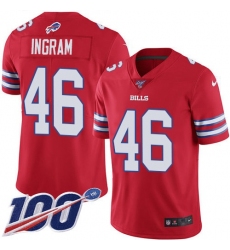Men's Nike Buffalo Bills #46 JaMarcus Ingram Red Stitched NFL Limited Rush 100th Season Jersey