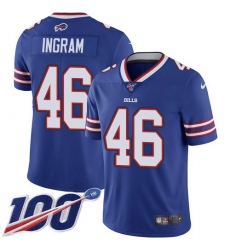 Men's Nike Buffalo Bills #46 JaMarcus Ingram Royal Blue Team Color Stitched NFL 100th Season Vapor Limited Jersey