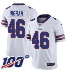 Men's Nike Buffalo Bills #46 JaMarcus Ingram White Stitched NFL 100th Season Vapor Limited Jersey