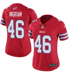 Women's Nike Buffalo Bills #46 JaMarcus Ingram Red Stitched NFL Limited Rush Jersey